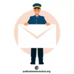 Postman holding an envelope