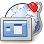 Ícone no desktop azul