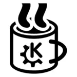 Vector image of steaming coffee mug pictogram