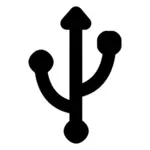 Vector illustration of simple computer USB symbol