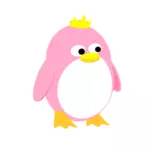 Prinses penguin vectorafbeeldingen