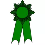 एक हरे रिबन के साथ पदक के वेक्टर छवि