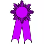 Vector graphics of gold medal with a purple ribbon