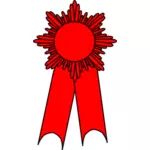 Dibujo de la medalla con una cinta roja vectorial