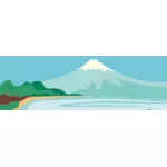 Mountain scene vector colorful drawing