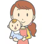 Gambar vektor ibu dan bayi