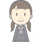Schoolgirl in uniform vector image