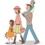 Perhe kävelyllä