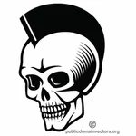Skull with punk hairstyle