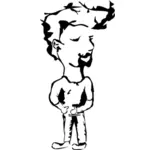 Vector clip art of man with spiky hair