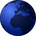 Глобус земли на ночь векторное изображение