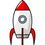 Cartoon moon rocket vector clip art