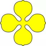 이미지의 노란색 quatrefoil 모양