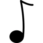 Silhouette vector drawing of eighth note