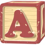 Lettre A dans une image vectorielle de carrés colorés rose