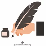 Writing with a quill