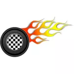 Immagine vettoriale di icona ruota di corse