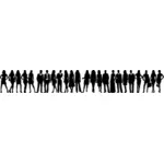 Silhouette gruppe menn og kvinner vector illustrasjon
