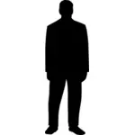Silhouette vector drawing of old man standing