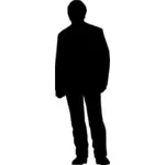 Male person standing silhouette vector clip art