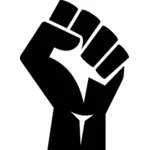 Vector image of raised fist pictogram