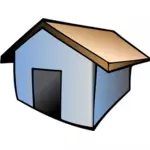 Vector drawing of house with brown roof