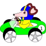 Mouse driving a car vector illustration
