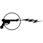 Vector clip art of raygun sign