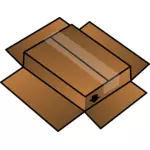 Vector clip art of cardboard box turned around
