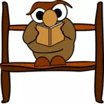 读一本书的猫头鹰