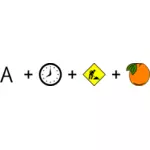 Una imagen vectorial de la naranja mecánica película rebus