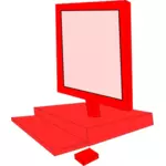 Kırmızı masaüstü bilgisayar yapılandırması vektör küçük resim