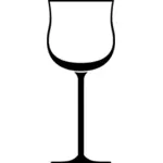 Silhouette vector image of red wine glass