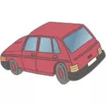Eski model kırmızı araba vektör çizim