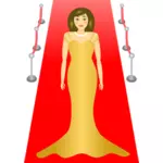 エレガントなドレスで女性のベクトル描画