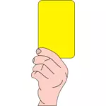 Árbitro mostrando gráficos vetoriais de cartão amarelo