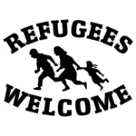 Mülteciler vektör çıkartma hoş geldiniz.