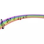 Vector graphics of rainbow musical notes