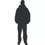 Silhouet van een man in sweatshirt vector afbeelding