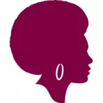 Afro-Amerikaanse vrouwelijke paarse silhouet