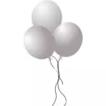 Vektor-Illustration der drei bunten Luftballons auf Saiten
