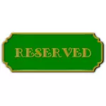 Clipart vetorial de placa verde reservada
