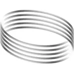 Imagine vectorială a ovale în formă de linii metalice cu gradient