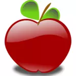 Gambar vektor apel merah berkilau
