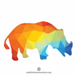وحيد القرن صورة ظلية ملونة