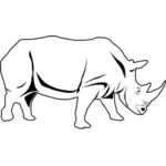 Vector line art image of a rhino