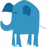 Blauwe olifant vector tekening