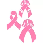 Vector graphics of pink ribbons set