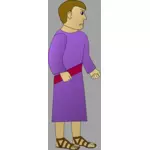 Wektor clipart starożytnego człowieka w purpurę