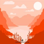 River and mountains vector image
